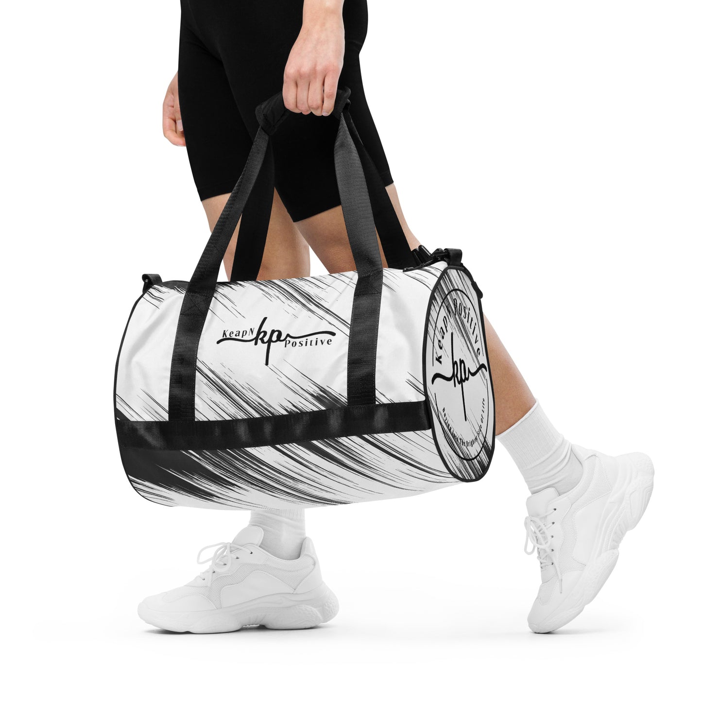 Day Duffle w/All-over print, White & Black KP