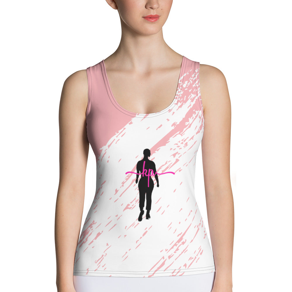 Pink & White Sublimation Cut & Sew Tank Top